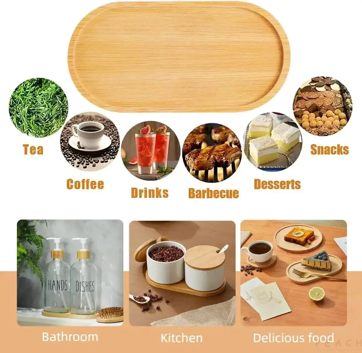 Japanese Style Wooden Plate Beech Oval Tray Solid Wood Small Plate 18cm One Piece For Children Kitchen Dining