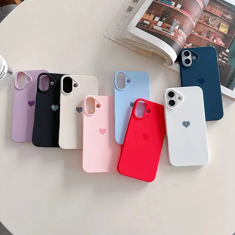 Love Candy Color Silicone Soft Case Ultra Thin Matte TPU Back Cover For iPhone 16 15 14 Plus 13 12 Mini 11 Pro Max