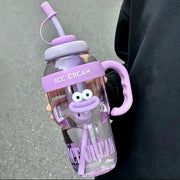 1100ML Sports Water Bottle For Women Cute Aesthetic Large Capacity Portable Straw Cup For Summer Home Outdoor