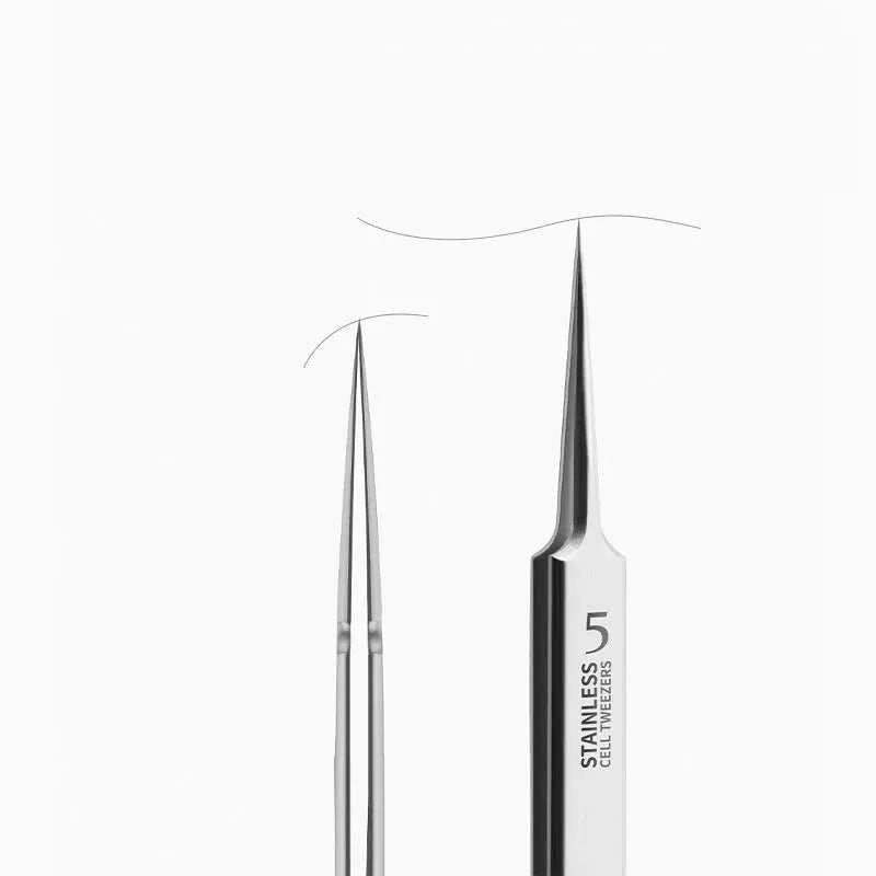 Stainless steel No.5 cell pimples blackhead tweezers for acne extraction