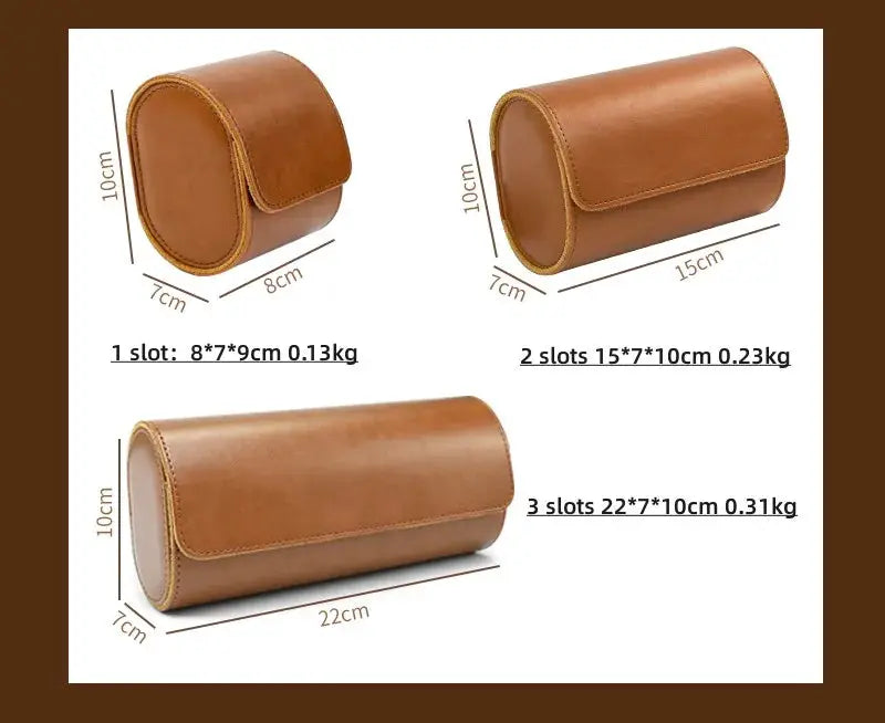 Embers Leather Watch Roll 1 2 3 slots Luxury Genuine Watch Storage Box Travel Bag Watch Case Gift Box Watch Pouch\]p;