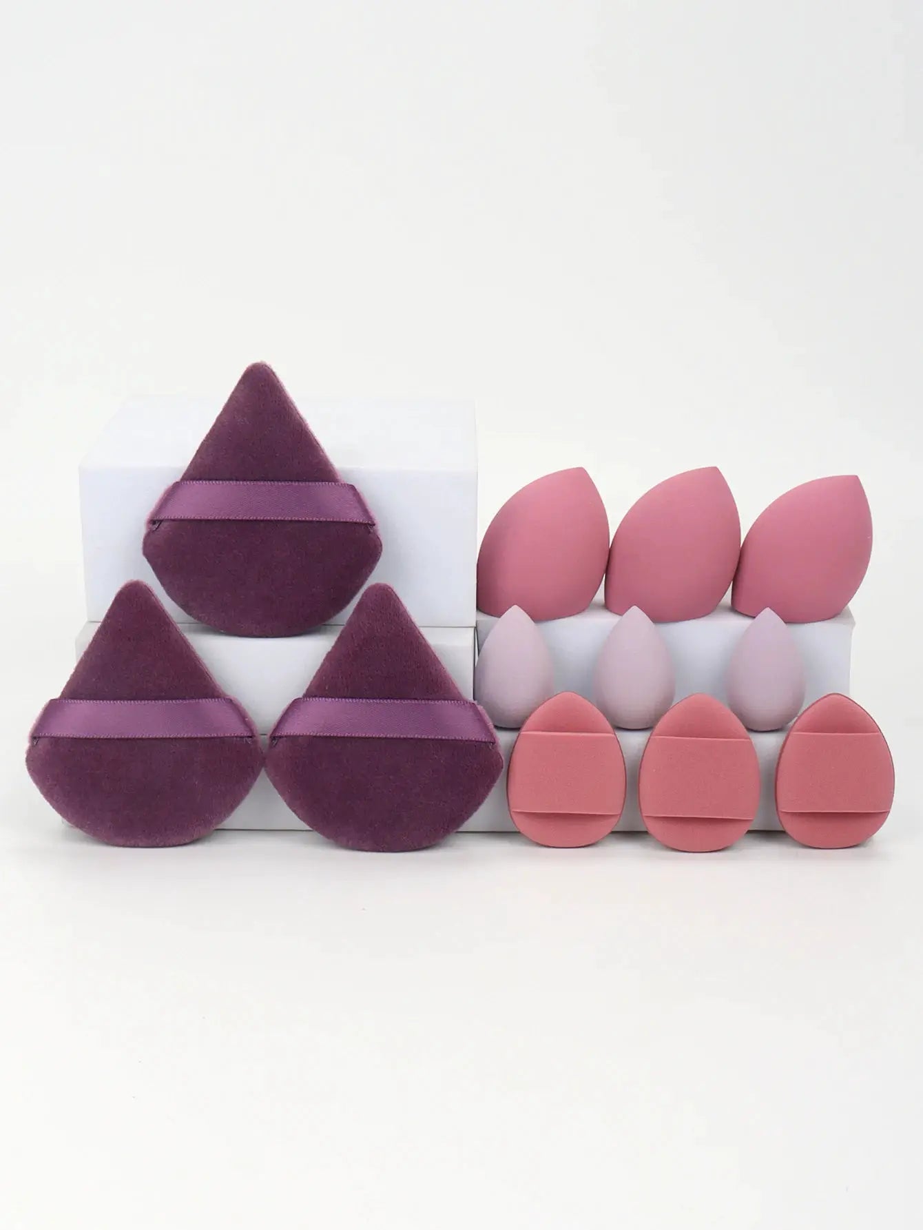 LuminaBeauty 12 Piece Makeup Sponge Set With Powder Puffs Mini Air Cushions Beauty Eggs And Sponges For Flawless Finish