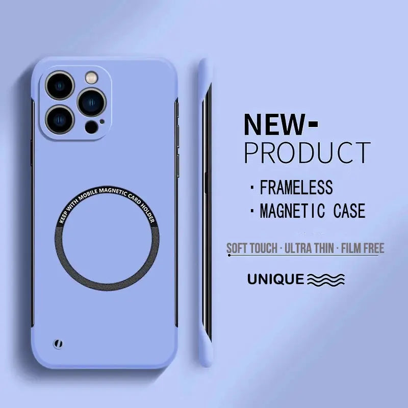 NovaCase Ultra Thin Matte Magnetic Frameless PC Case For iPhone 17 Pro Max 16 15 14 Plus Ultra Thin Protection