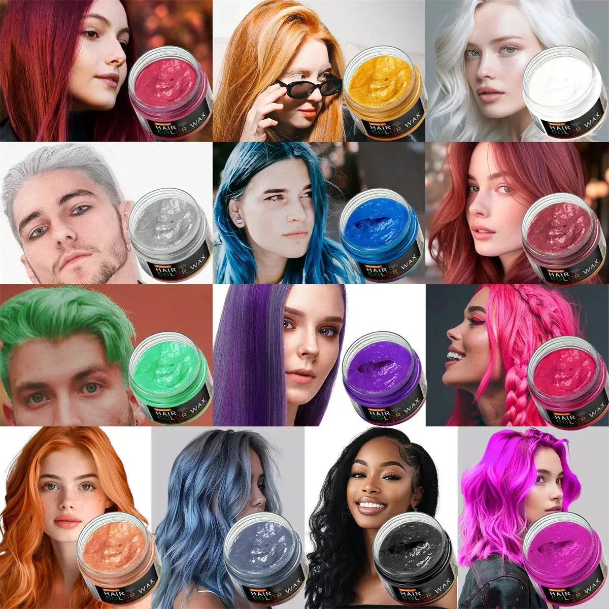 Valentines Day DIY Hair Dyed Mud Colour Wax Easy To Wash Coloring Cream For Hair Beard And Eyebrows