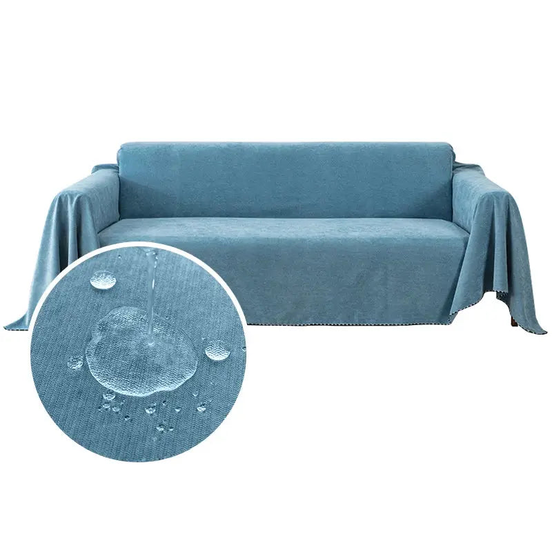 Simples Market blue solid-colour waterproof sofa cover for living room decor