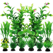 10 Pcs Green Artificial Aquarium Plants For Fish Tank Decor Plastic Safe For Aquariums