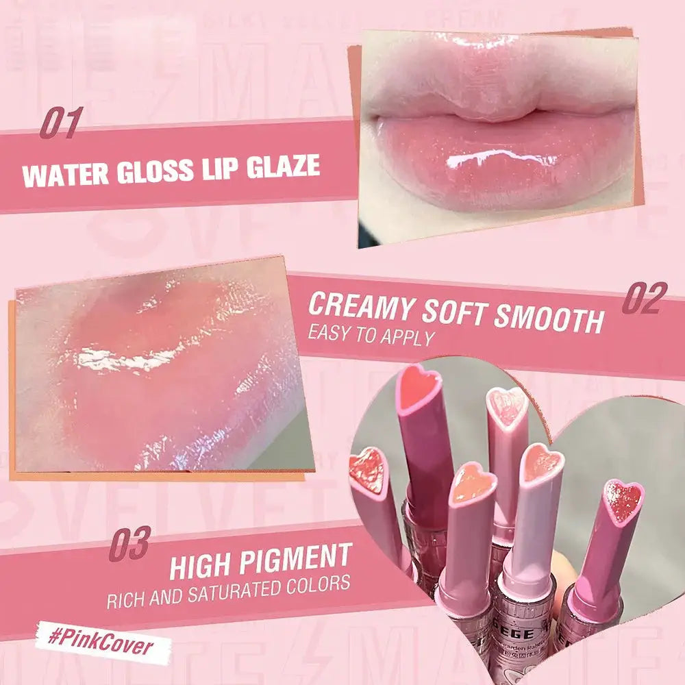 Gege Bear Garden Pink Rabbit Solid Lip Gloss Moisturizing Lip Balm With Subtle Color Tint Long Lasting