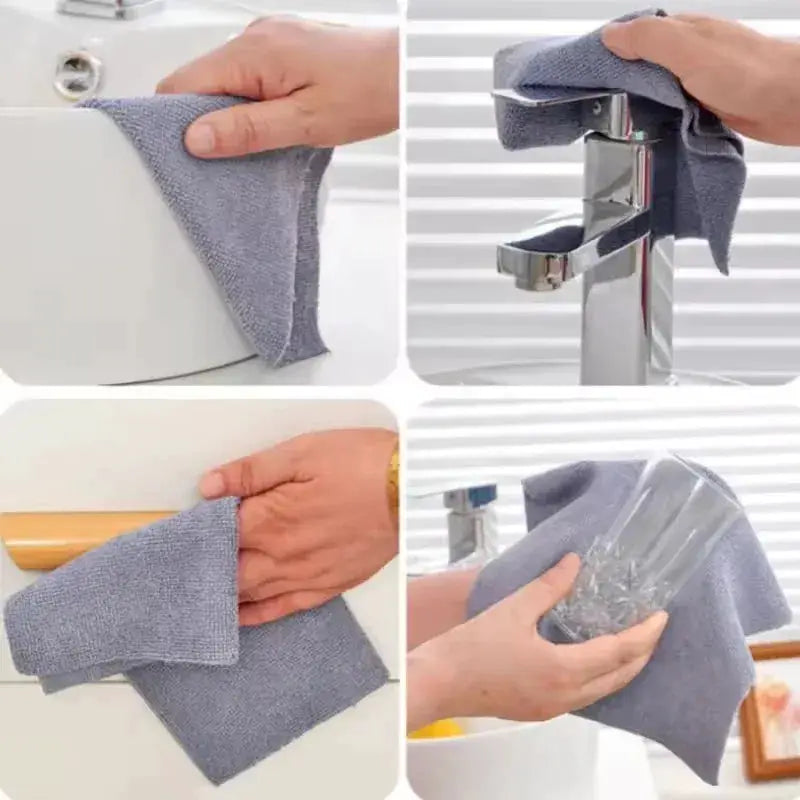 Simples Market reusable microfiber kitchen cloths, 1 roll of 20 gray towels for dishes, sinks, and countertops