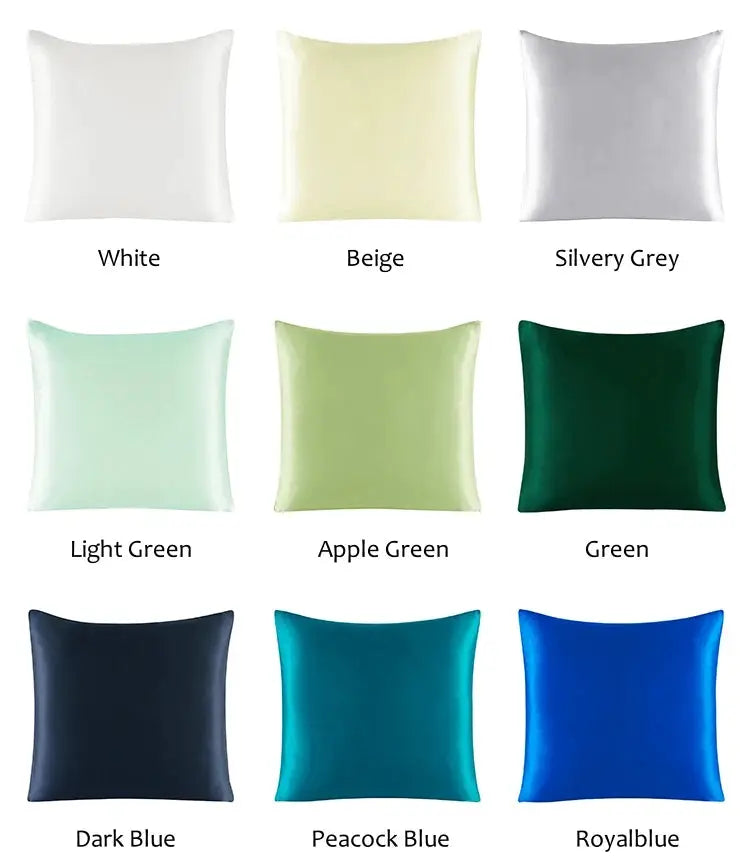 Silk pillowcase with zipper, 100% silk, 9-color multicolor set by Simples Market