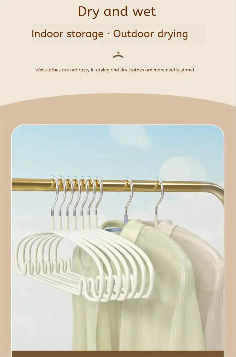 10-pack white non-slip clothes hangers for dormitory and home storage by Simples Market
