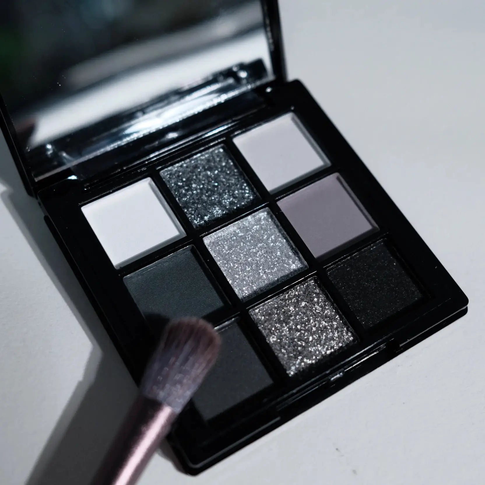 NovaLux Nine Color Eye Shadow Palette Smoky Black Grey Silvery Shimmer Matte Finishes For Stage Party Performance