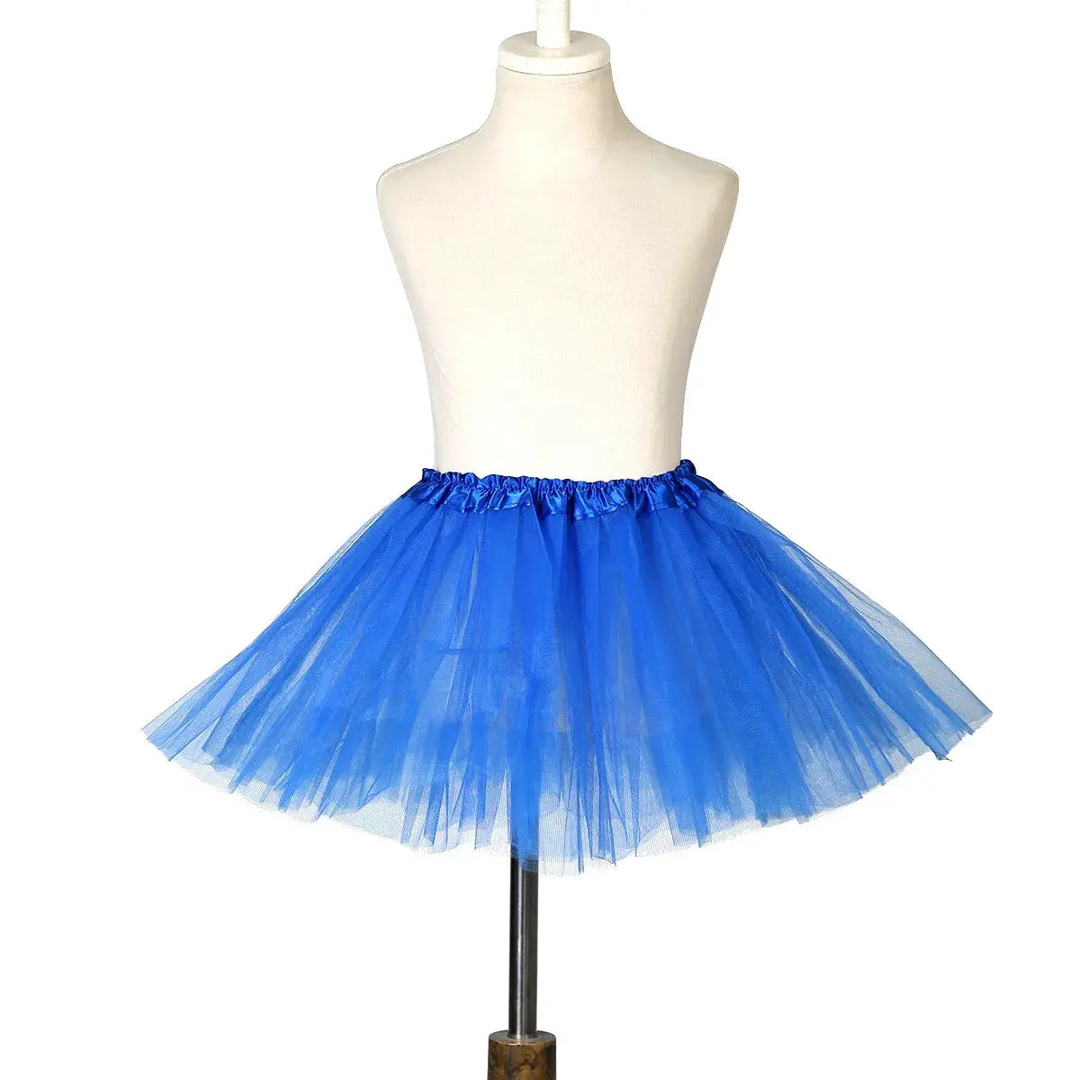 DreamDance Girls Elastic Ballet Tutu Skirt Three Layer Tulle Satin Waistband For Full Ball Gown Look Ages 2 To 8