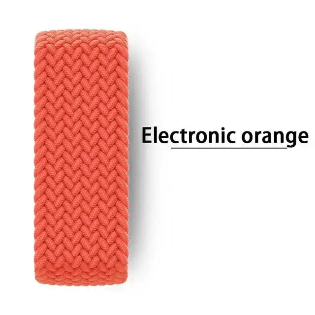 Apple Watch braided band, electronic orange, Simples Market, fits 40-49mm sizes