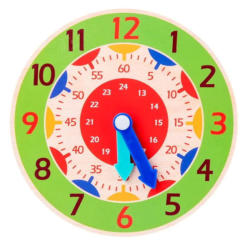 Kids Montessori Wooden Clock Toy For Time Learning Educational Aid For Children Primary School Age 3 12 Tell Time Toy