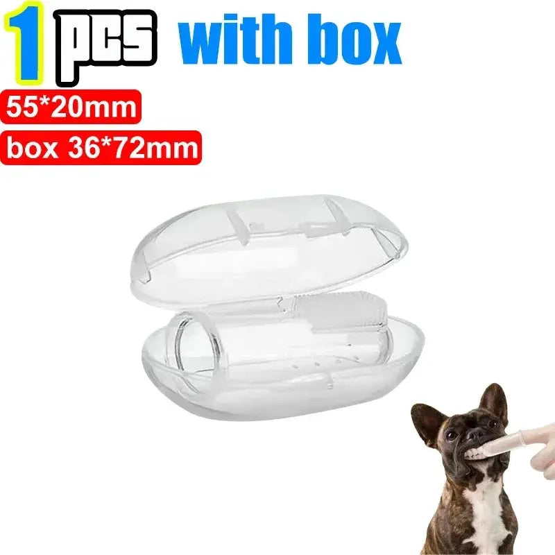 Soft Silicone Finger Cuff Pet Toothbrush for Dogs and Cats Gentle Teeth Cleaning for Bad Breath and Tartar Control