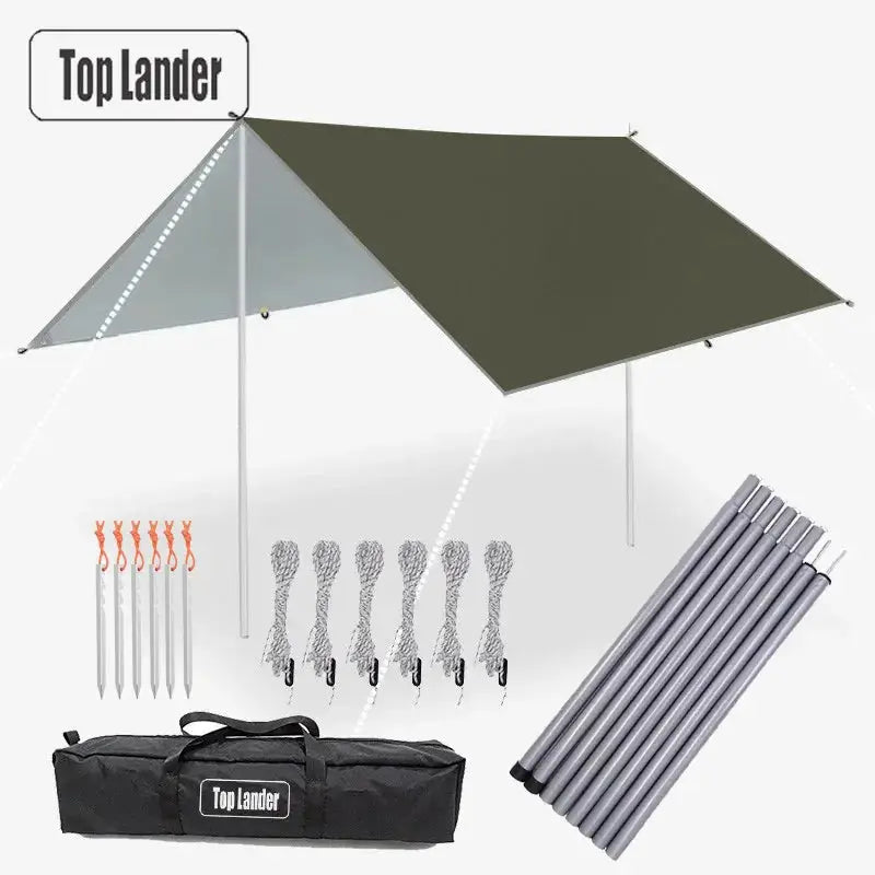 Ultralight Waterproof Tarp Tent 4x4m 5x3m 4x3m 3x3m Camping Awning Sun Shelter Garden Canopy for Outdoor Beach Hiking