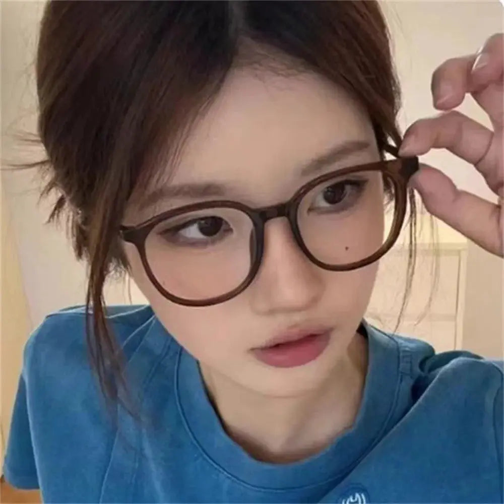 Korean Retro Square Glasses Ultra Light Transparent Frame Eyewear Anti Blue Light For Unisex