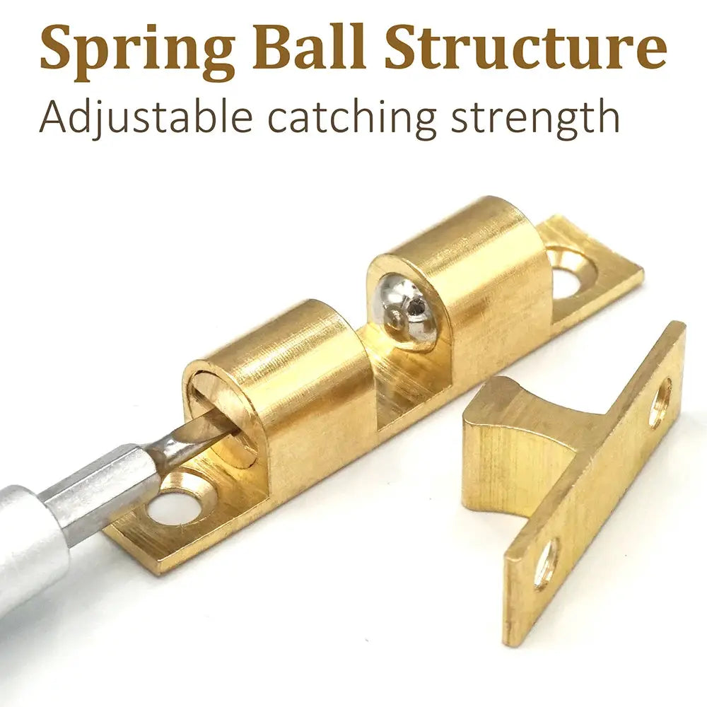Simples Market solid brass cabinet door catch with adjustable spring ball latch and screws