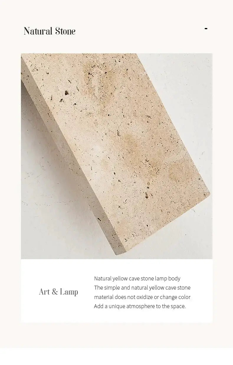 Outdoor wall lamp in natural yellow cave stone finish, 18W LED