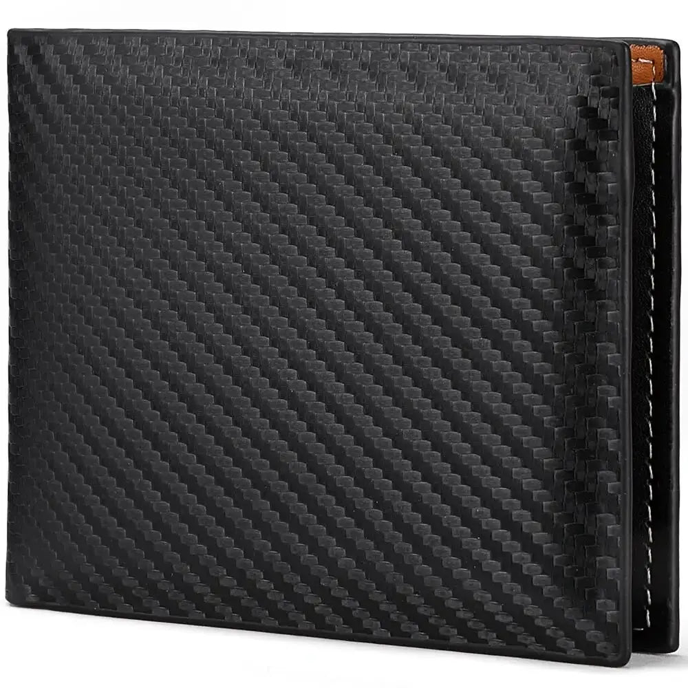 Simples Market carbon fiber wallet with integrated zipper coin pocket and card holder, black