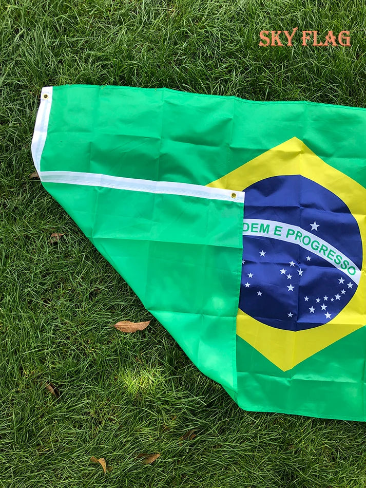 Brazil Flag 90x150cm Hanging Polyester Banner Print For Celebration