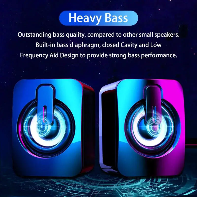 Computer speakers, two units, blue-purple gradient finish for PC/Laptop