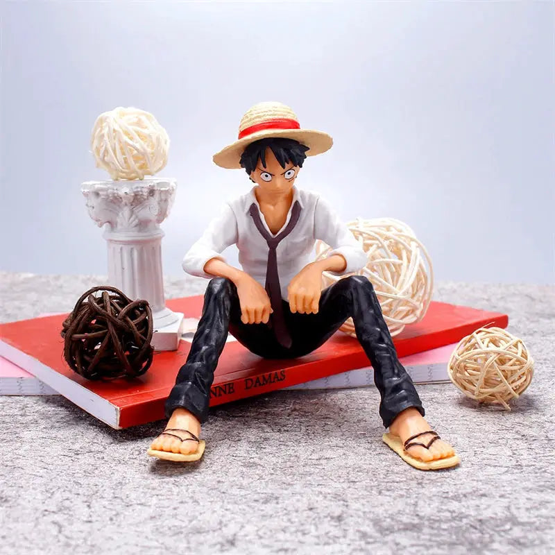 One Piece Luffy 12cm Sitting Pose PVC Figure Collectible Statue Toy For Birthday Gift