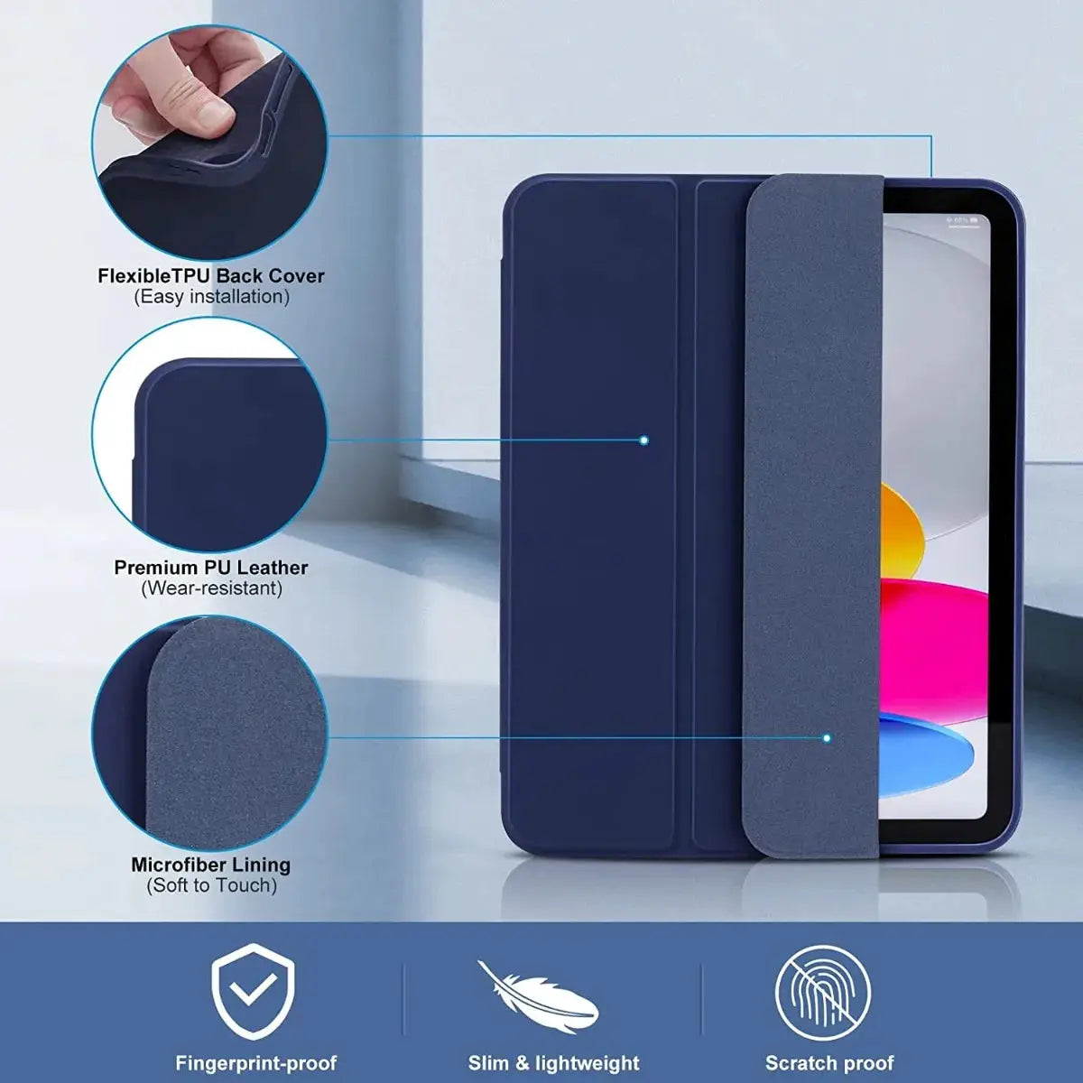 ZenGuard Magnetic Pencil Holder Tablet Case For iPad 7th To 10th Gen 10.2 And iPad Air 10.9