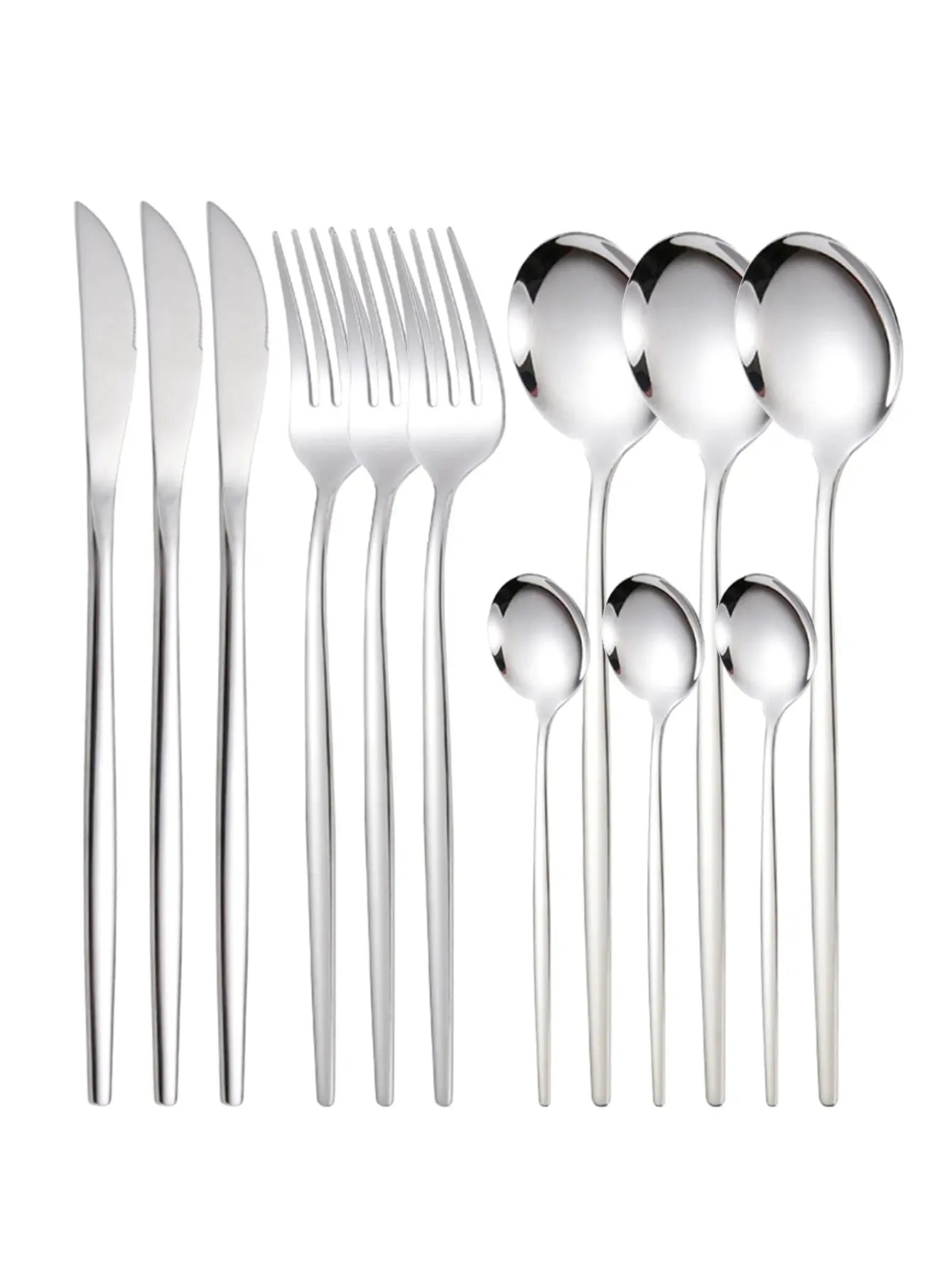 12 Piece Stainless Steel Cutlery Set With Portuguese Design Includes Steak Knives Forks Dessert Spoons Coffee Spoons