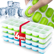 Silicone Ice Cube Tray With Lid Square 14 Cube Easy Release Ice Cube Molds For Summer Cocktails
