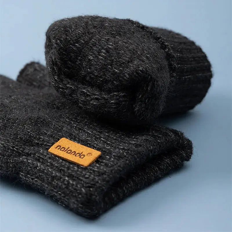 Fashion Winter Autumn Knitted Fingerless Gloves for Men and Women Warm Plush Touchscreen Outdoor Sports