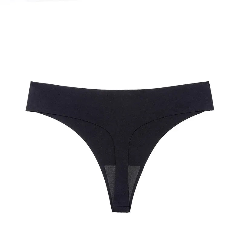 TrowBridge women's black seamless thong underwear with breathable fabric