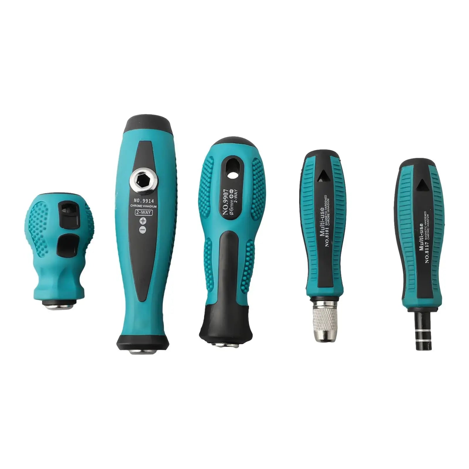 Magnetic Self Locking Screwdriver Handle Multi Size Adapters 6.35mm 4mm Hex 5mm Round Bits Holder