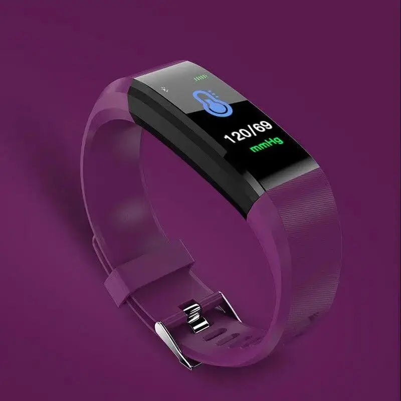115Plus Bluetooth Smartwatch Fitness Bracelet for iOS and Android Heart Rate Sleep Tracking