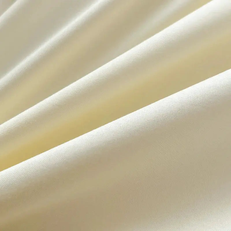 4-piece duvet cover bedding set in cream brush fabric, solid color by Simples Market
