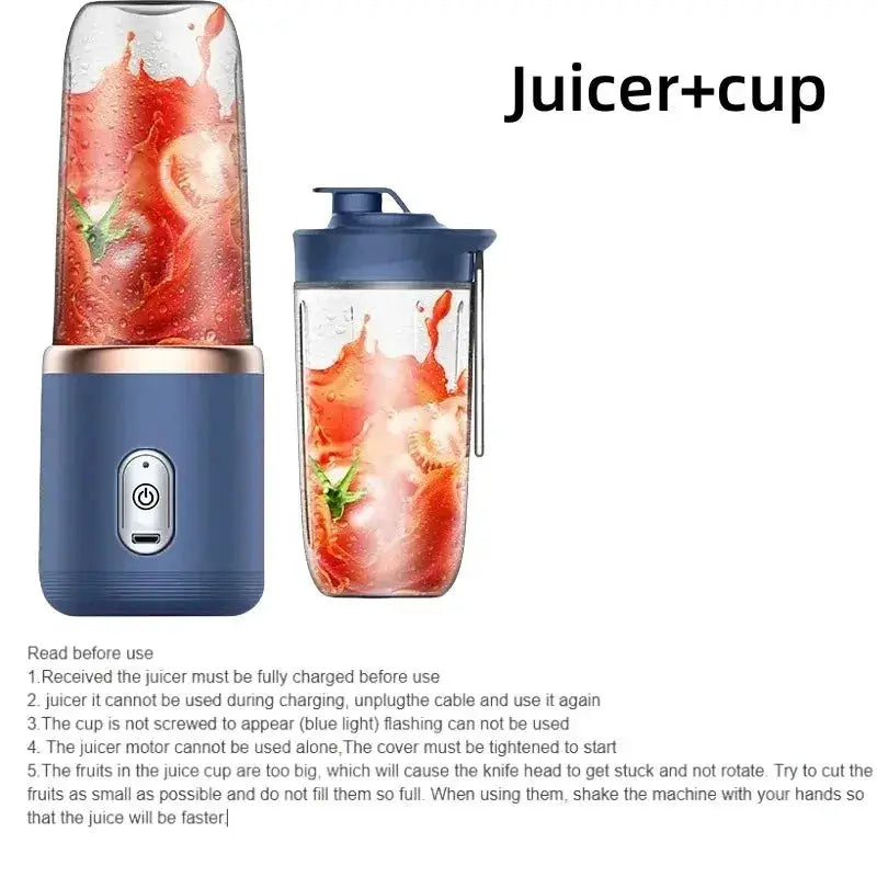 6 Color 400ml Portable USB Blender Travel Juicer Cup For Smoothies