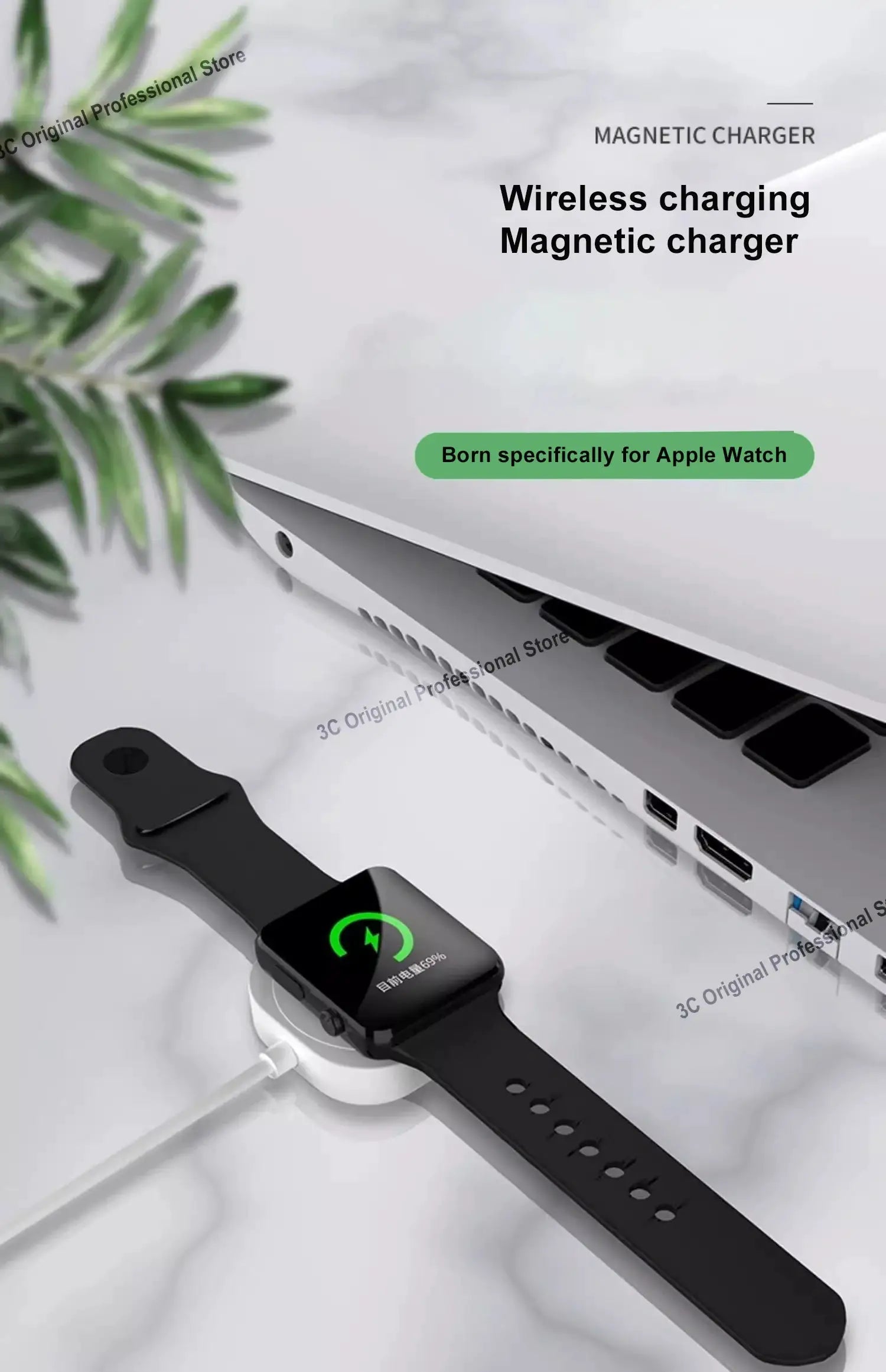 New Magnetic Wireless Charger for Apple Watch Series 9 8 7 6 5 4 SE Fast Charging Cable USB Type C for iWatch Series 6 3 5 3 2 1