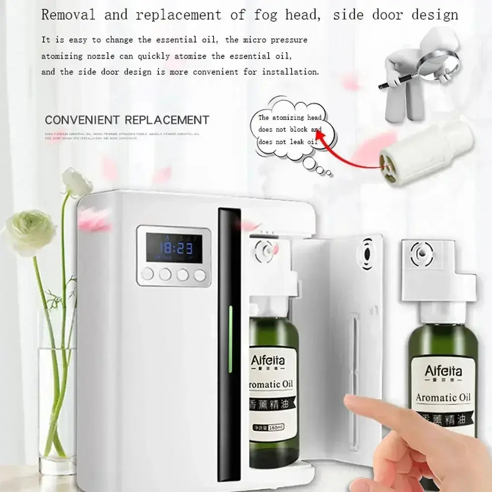 Wall Mounted Room Fragrance Diffuser With Bluetooth And Built In Fan For Essential Oils In Home And Hotel