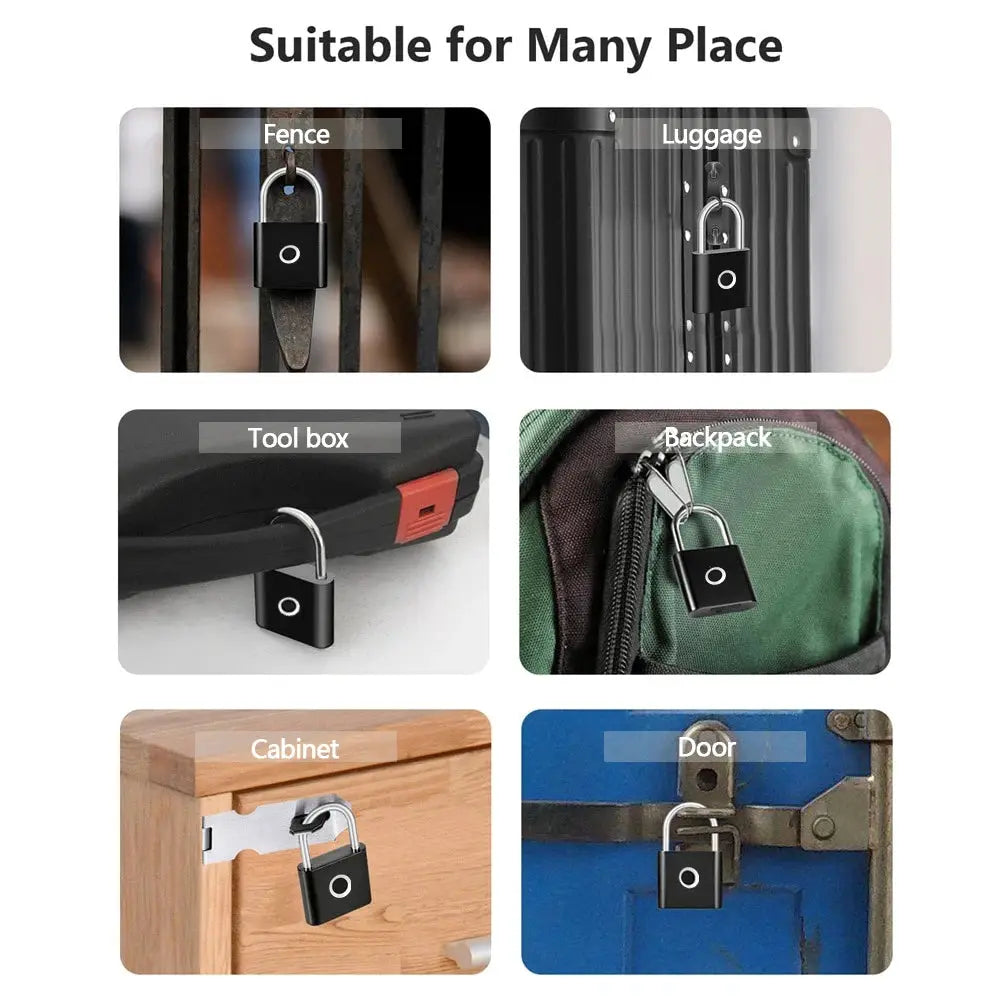 RAYKUBE Tuya Smart Padlock with fingerprint sensor, USB charging