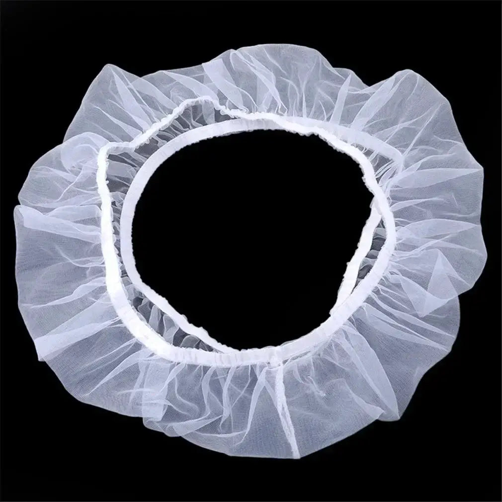 Simples Market white mesh bird cage cover, elastic ring for round parrot cages