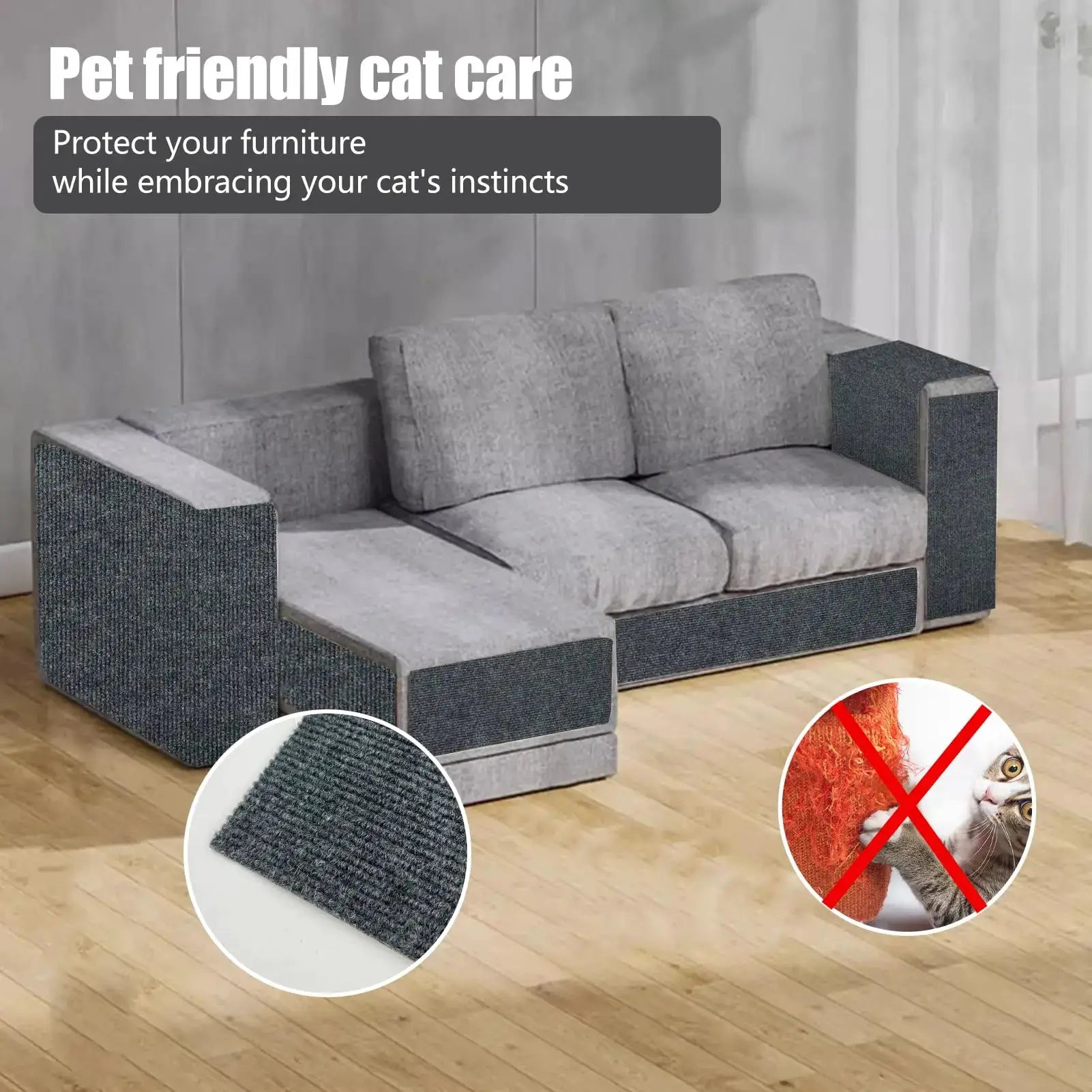 Anti Cat Scratch Mat Self Adhesive Carpet Protector For Couches Sofas Walls Corner Indoor Use Trimmable