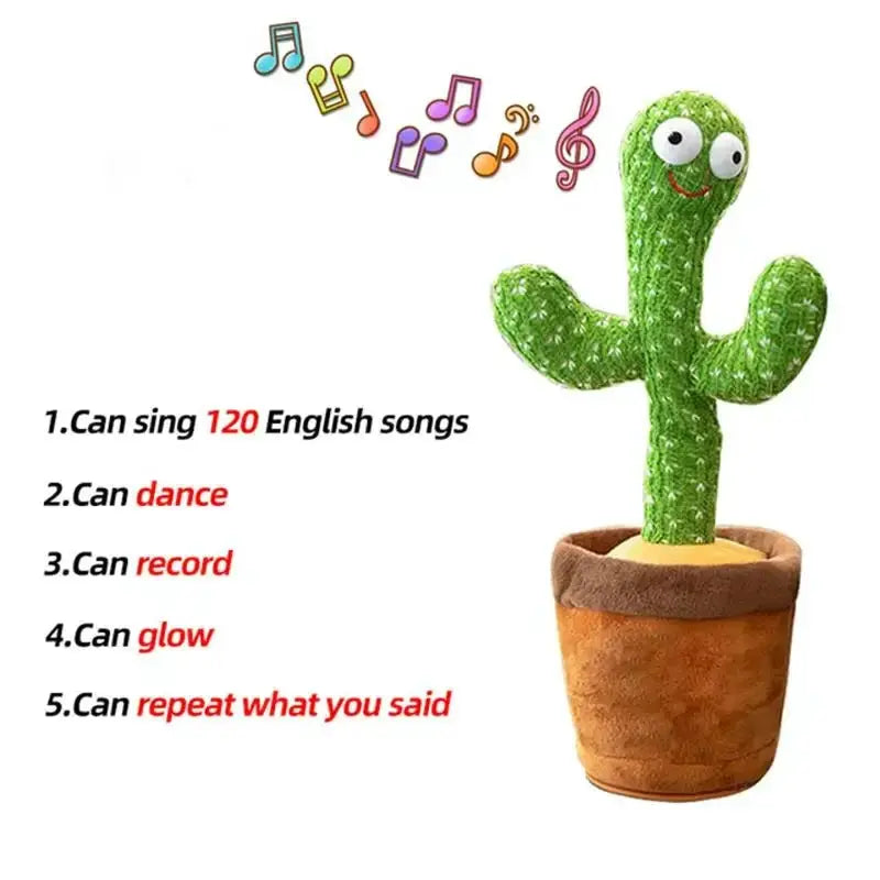 Dancing Cactus Plush Toy Repeats What You Say Sings And Dances Interactive Decor For Kids
