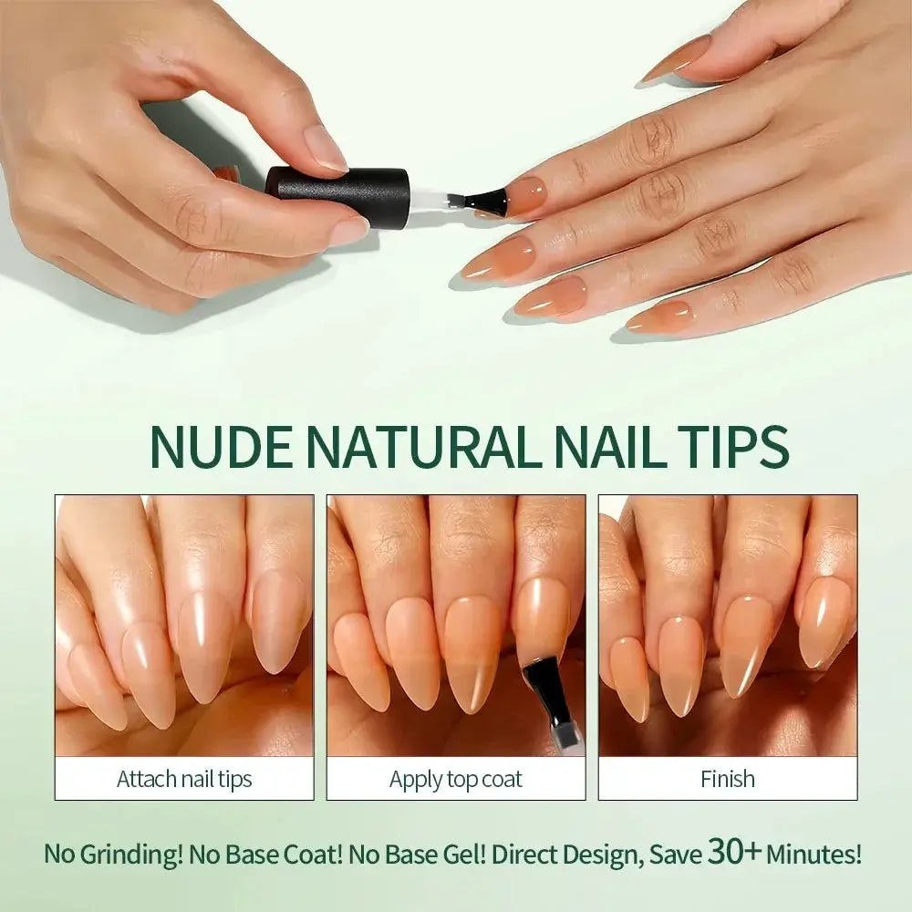 Nailpop 3 In 1 Nude Natural Soft Nail Tips Set 140 Pieces Press On Nails Gel Extensions Ultra Fit Easy Manicure