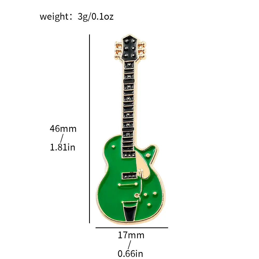 ZAKOL Vintage Metal Enamel Guitar Brooch Unisex Fashion Pin Gift For Men Women Musical Instrument Accessory - Simples Market