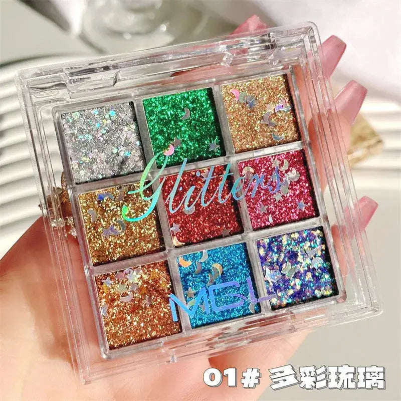 16 Grid 16 Color Solid Rubbing Powder Palette For Nail Art DIY Gradient Smudge Pat Pat Powder Seamless Finish