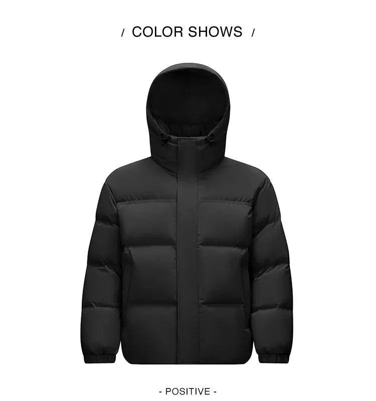 Semir men's black down jacket with hood, waterproof and windproof puffer outerwear