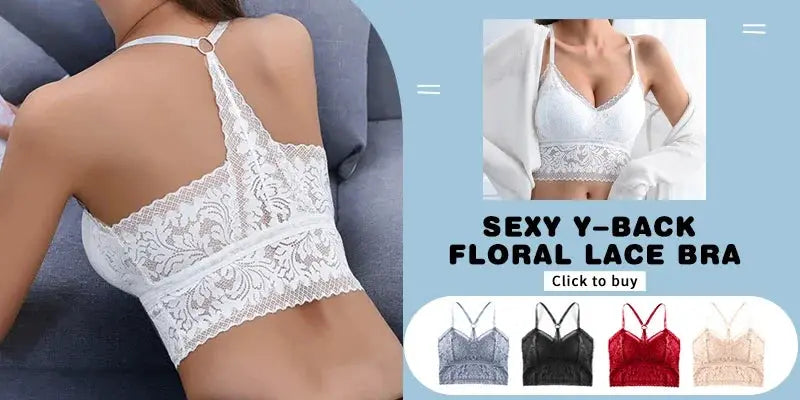 Simples Market strapless push-up bra, white floral lace, silicone self-adhesive; 4 color options shown