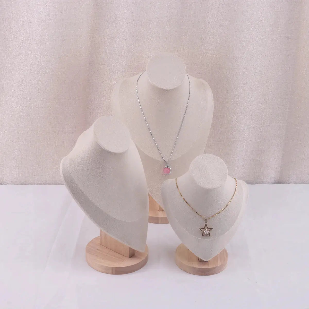 Velvet Necklace Display Stand Portrait Mannequin Bust Pendant Organizer Jewelry Window Display