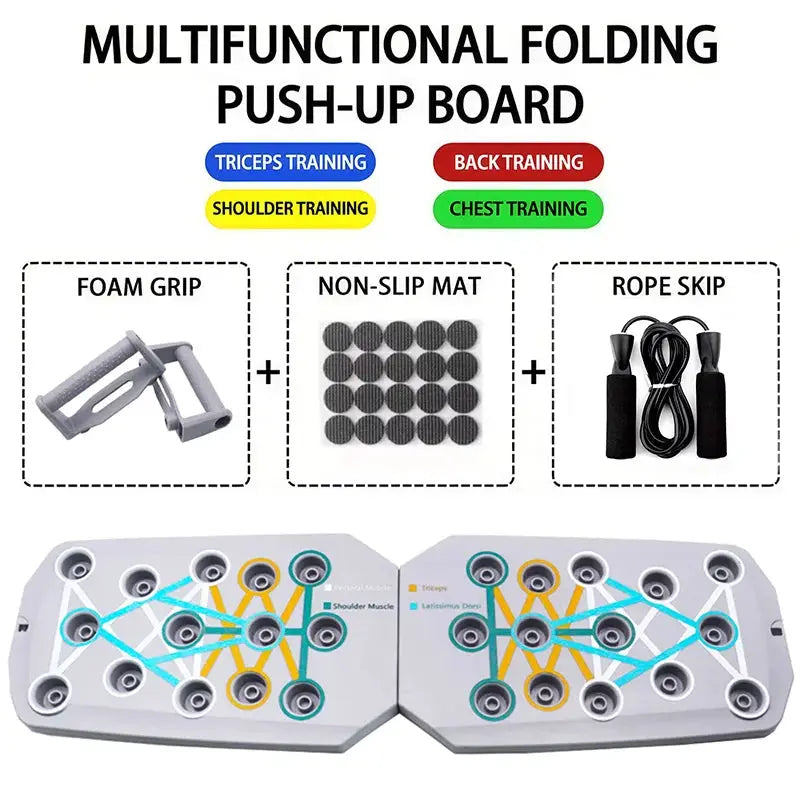 Portable Multifunctional Push Up Board Set Foldable Fitness Equipment For Chest Back Arms Abdomen Training