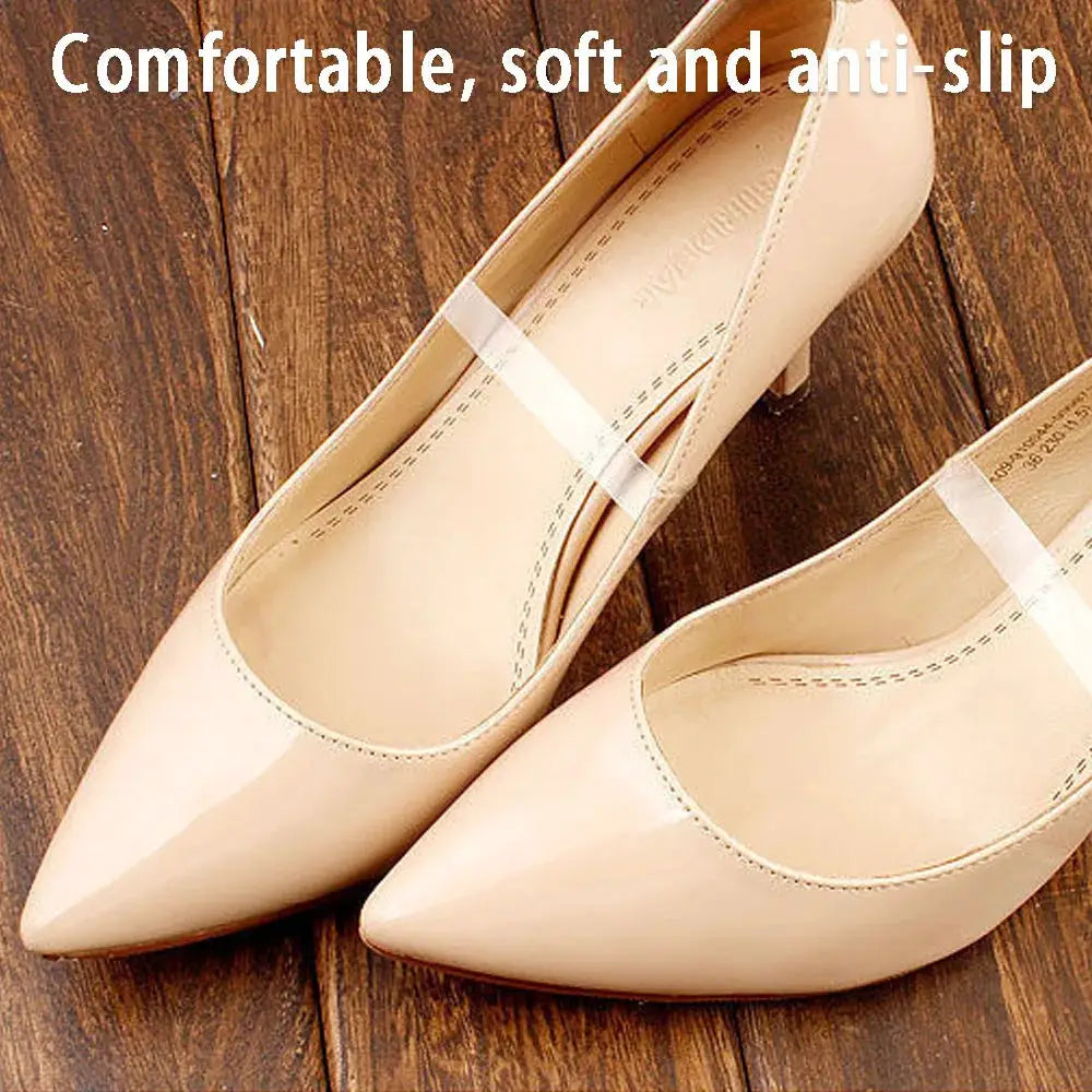Silicone Invisible Elastic Shoelaces For High Heels Transparent Secure Ankle Fit No Tie Design